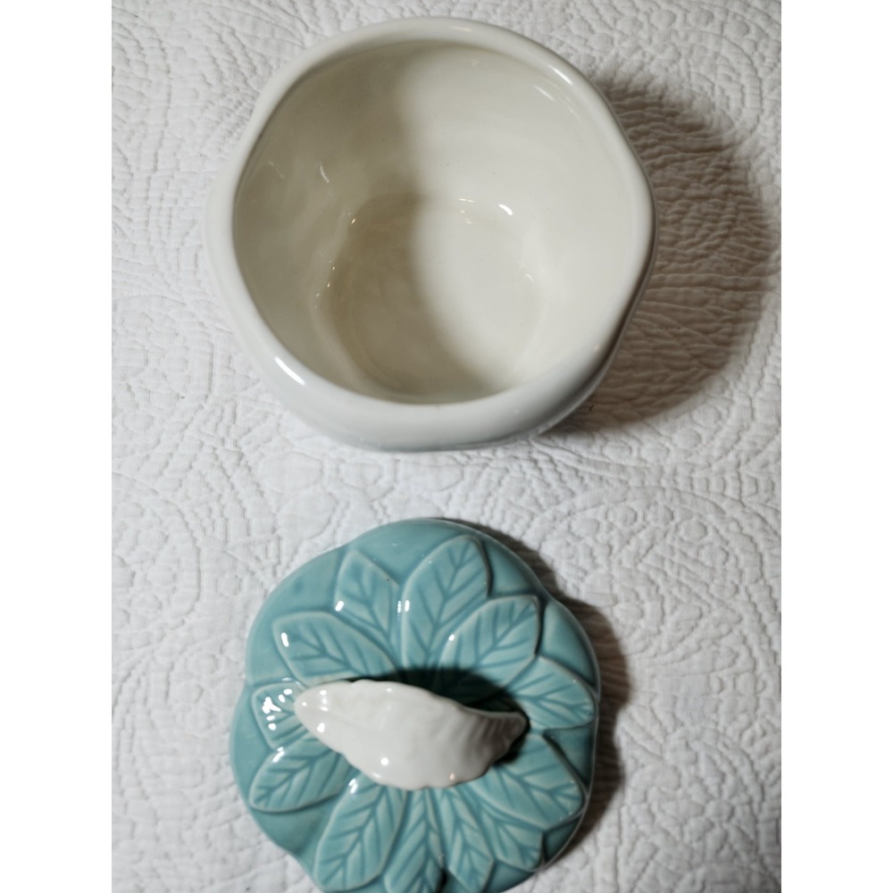Vintage Hoenig Of Calif Turquoise Ceramic Pottery Apple dip bowl - Picture 2 of 6